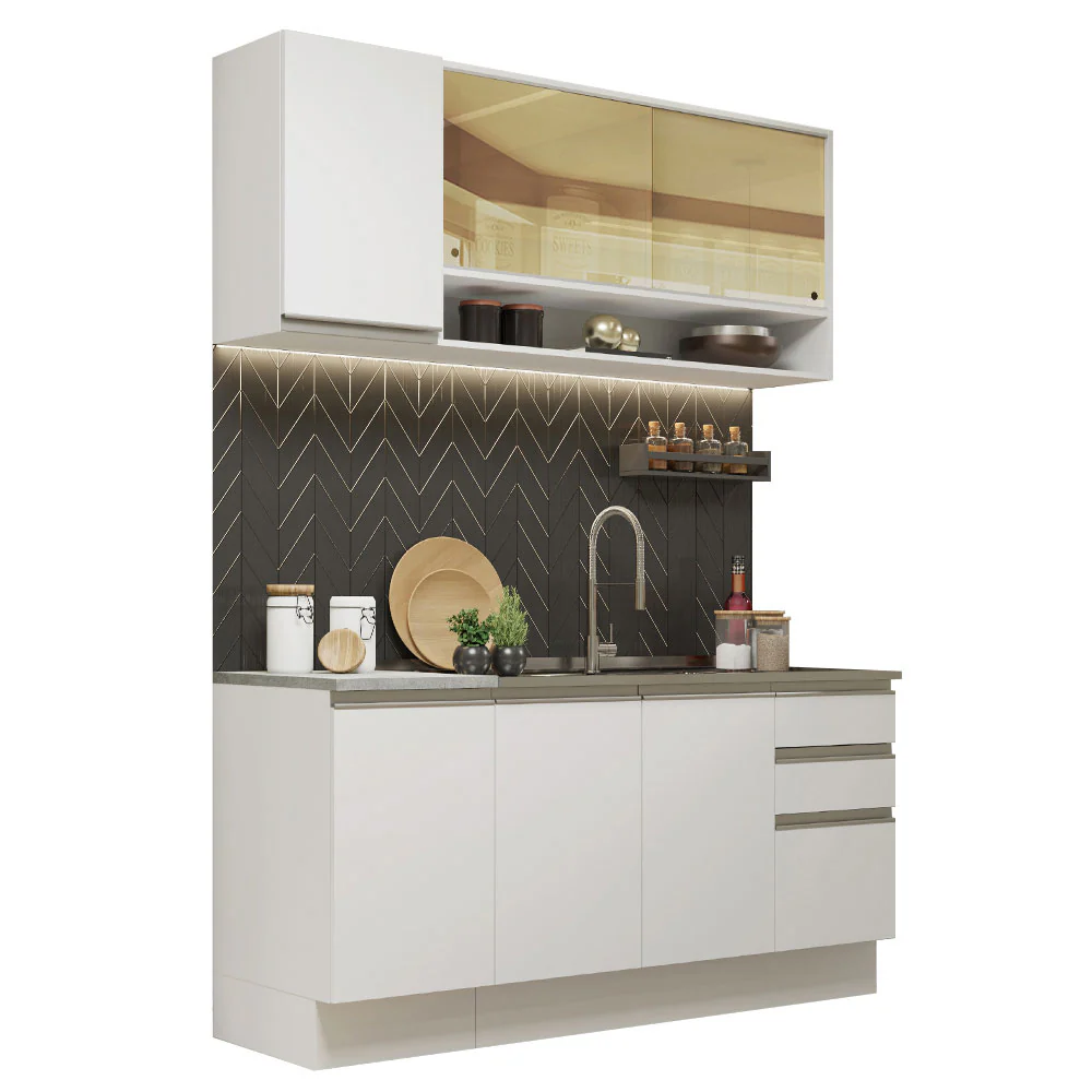 Combo de Cocina Madesa Glamy Sin Mesón De Acero Con 160 Cm - Image 3