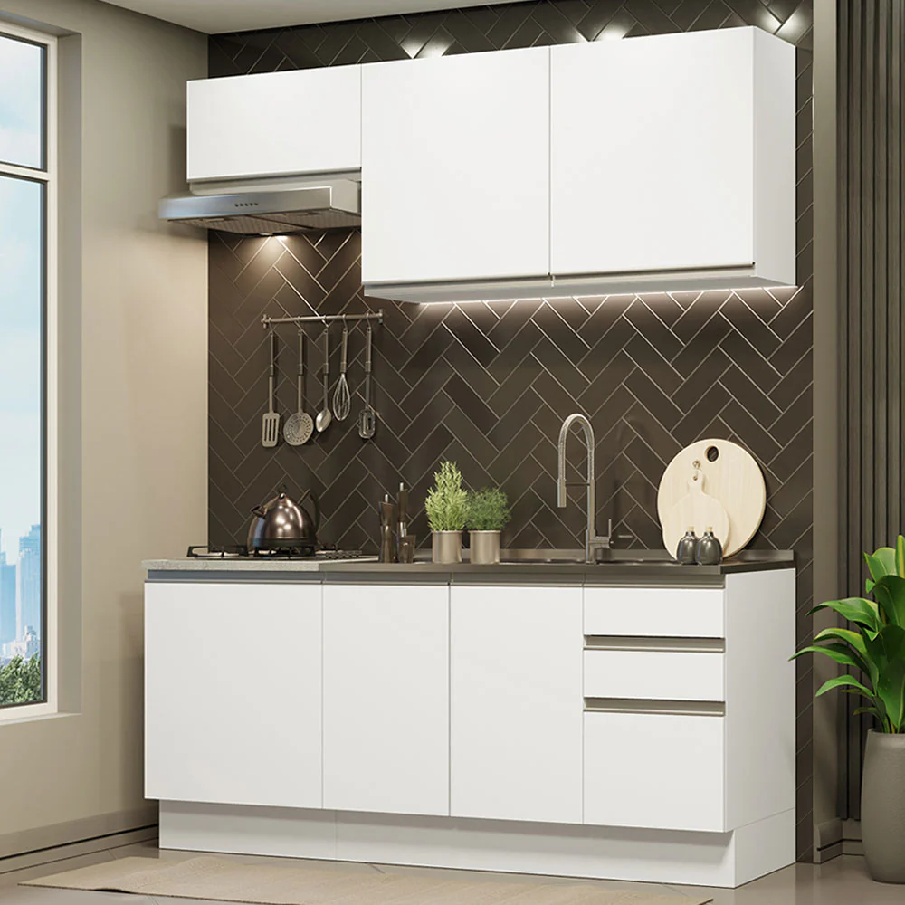 Combo de Cocina Madesa Glamy Sin Mesón De Acero Con 180 Cm