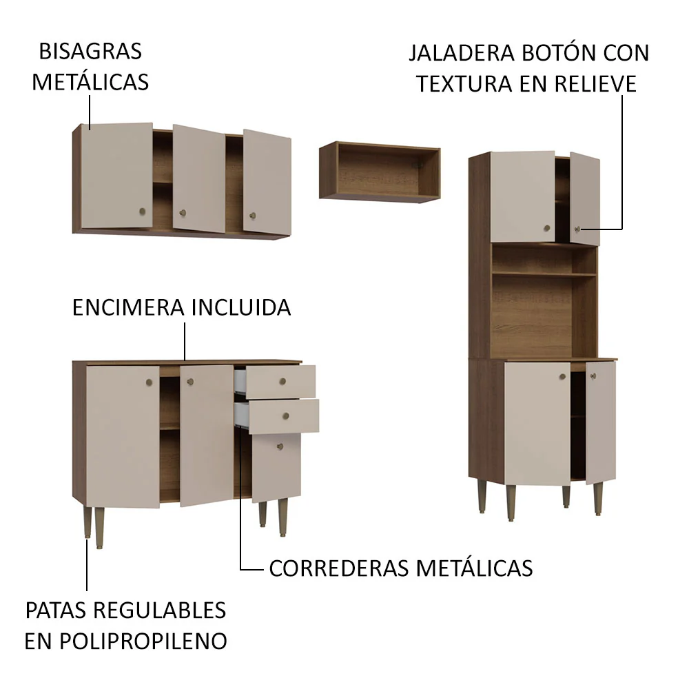 Combo completo de Cocina Madesa Gourmet 235cm MC 01 - Image 3