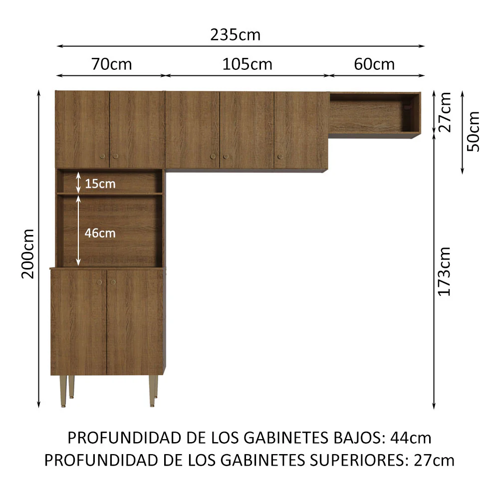 Combo completo de Cocina Madesa Gourmet 235cm MM - Image 2