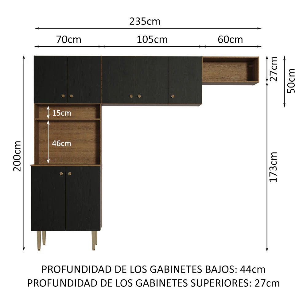 Combo completo de Cocina Madesa Gourmet 235cm MN - Image 2