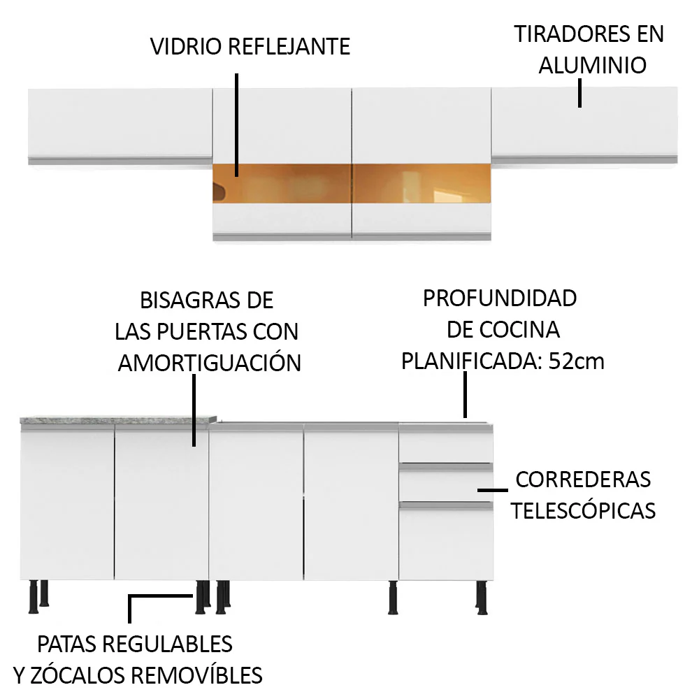 Combo completo de Cocina Madesa Mariana 280cm BB - Image 4