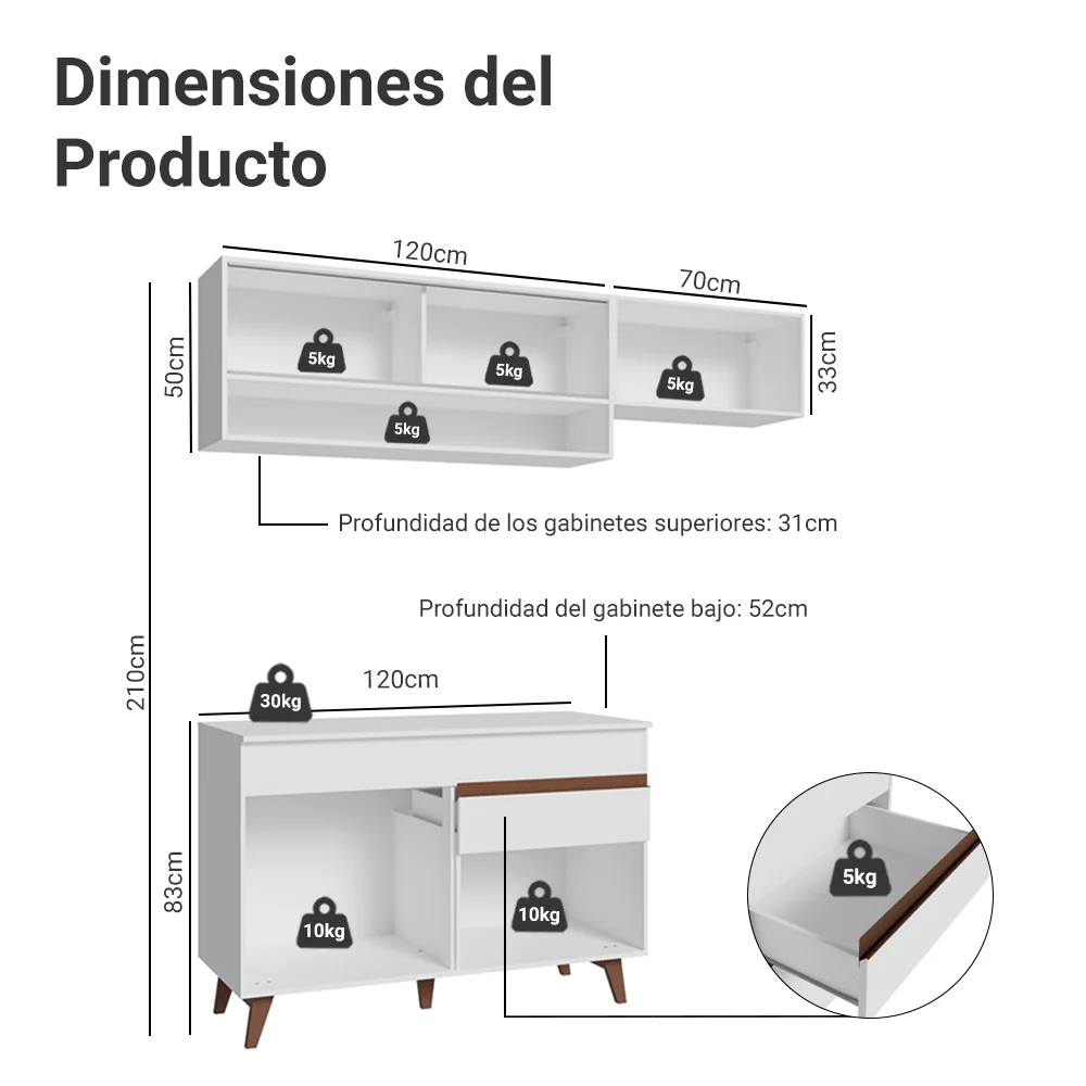 Combo de Cocina Madesa Reims 190cm BB 06 - Image 2