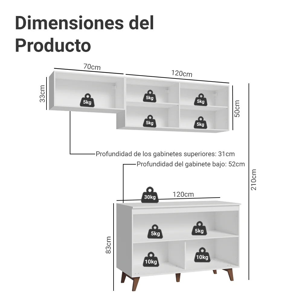 Combo de Cocina Madesa Reims 190cm BB 08 - Image 2