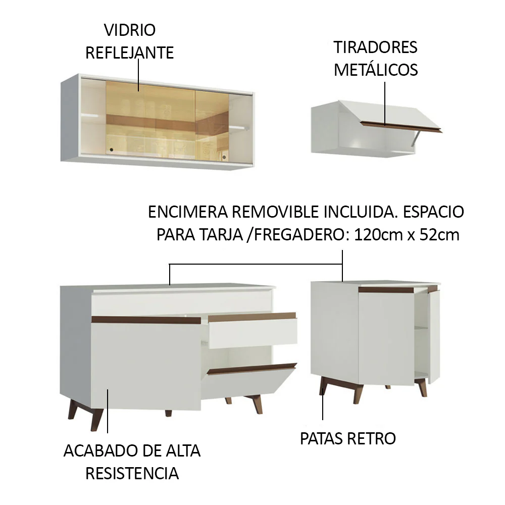Combo de Cocina Madesa Reims 190cm Blanco 01 - Image 4