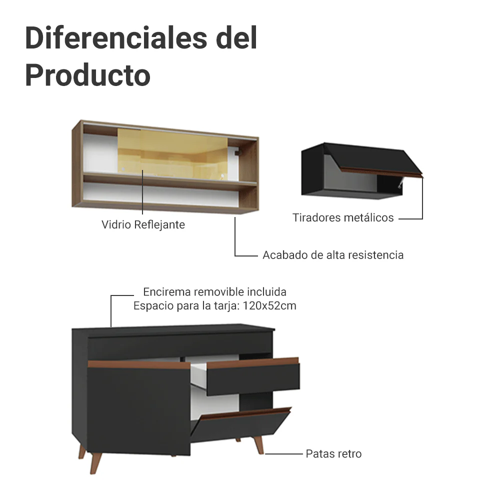 Combo de Cocina Madesa Reims 190cm NM 06 - Image 4