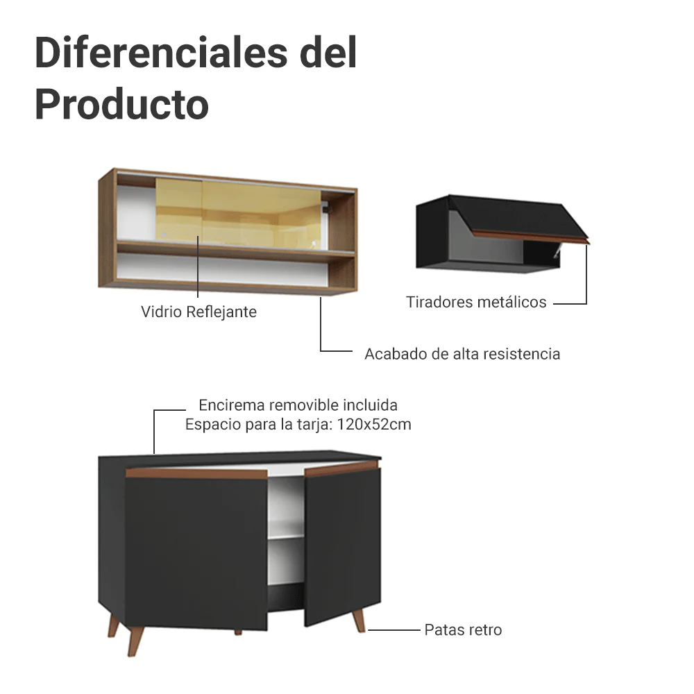 Combo de Cocina Madesa Reims 190cm NM 07 - Image 4