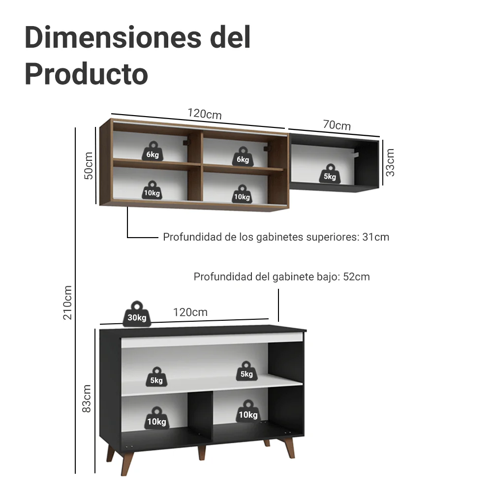 Combo de Cocina Madesa Reims 190cm NM 09 - Image 2