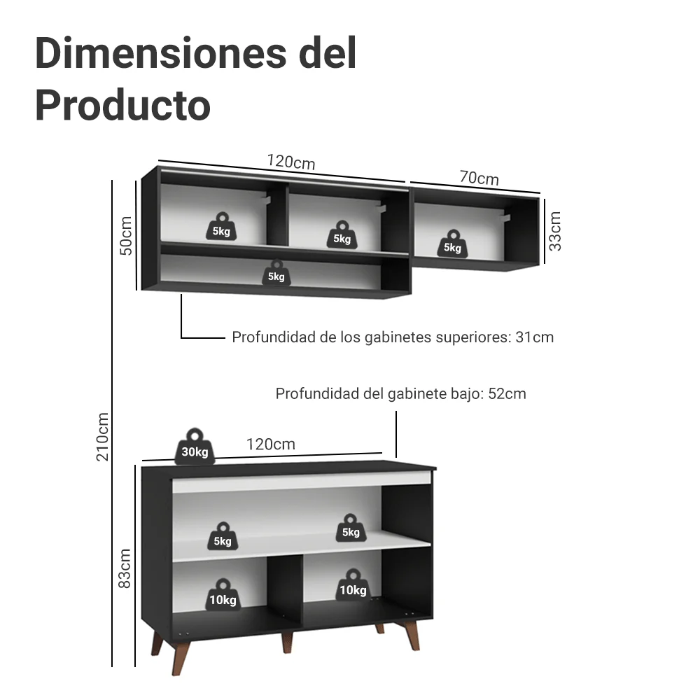 Combo de Cocina Madesa Reims 190cm NN 07 - Image 2