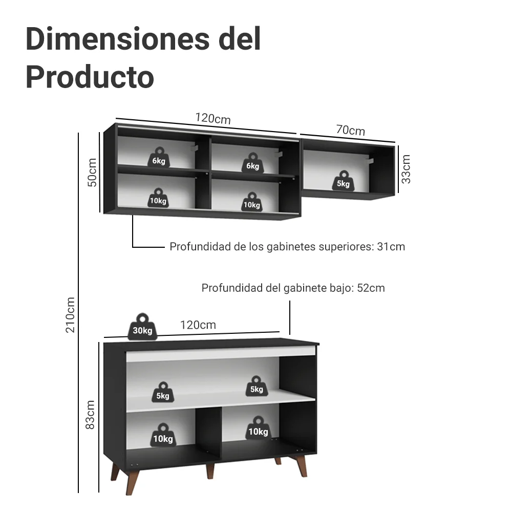 Combo de Cocina Madesa Reims 190cm NN 09 - Image 2