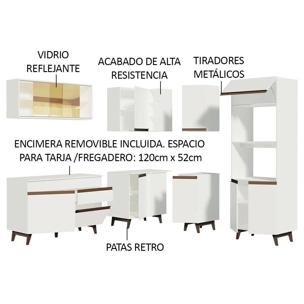 Combo completo de Cocina Esquinera Madesa Reims 367cm BB 01 - Image 6