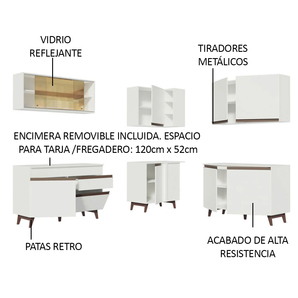 Combo completo de Cocina Esquinera Madesa Reims 382cm BB 01 - Image 6