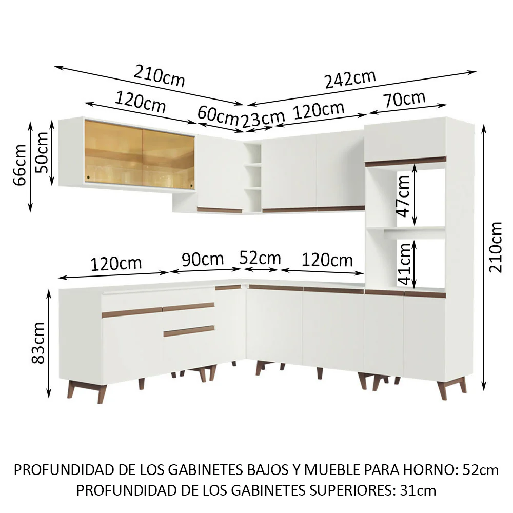 Combo completo de Cocina Esquinera Madesa Reims 452cm BB 01 - Image 2