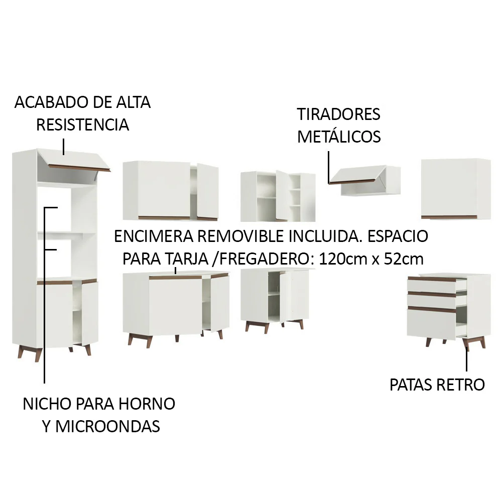 Combo completo de Cocina Esquinera Madesa Reims 462cm BB 02 - Image 4