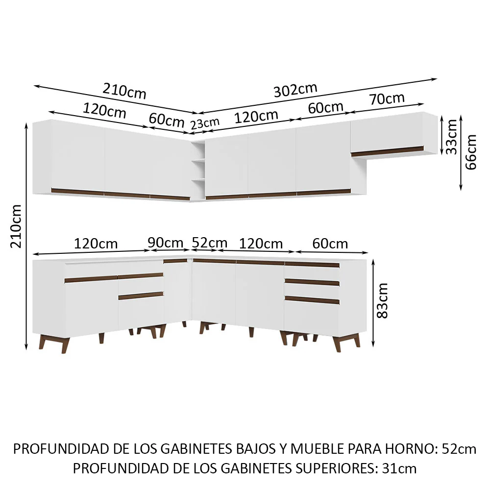 Combo completo de Cocina Esquinera Madesa Reims 512cm BB 01 - Image 2