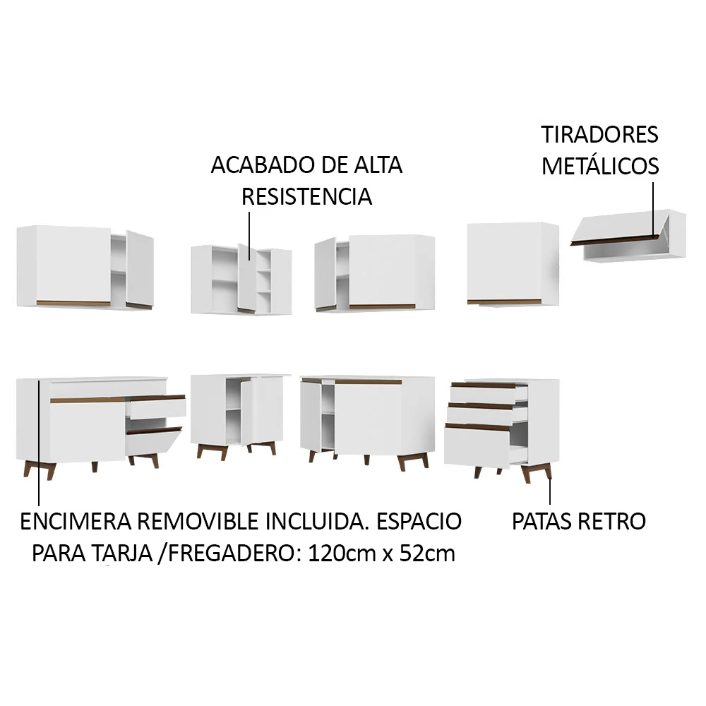 Combo completo de Cocina Esquinera Madesa Reims 512cm BB 01 - Image 4