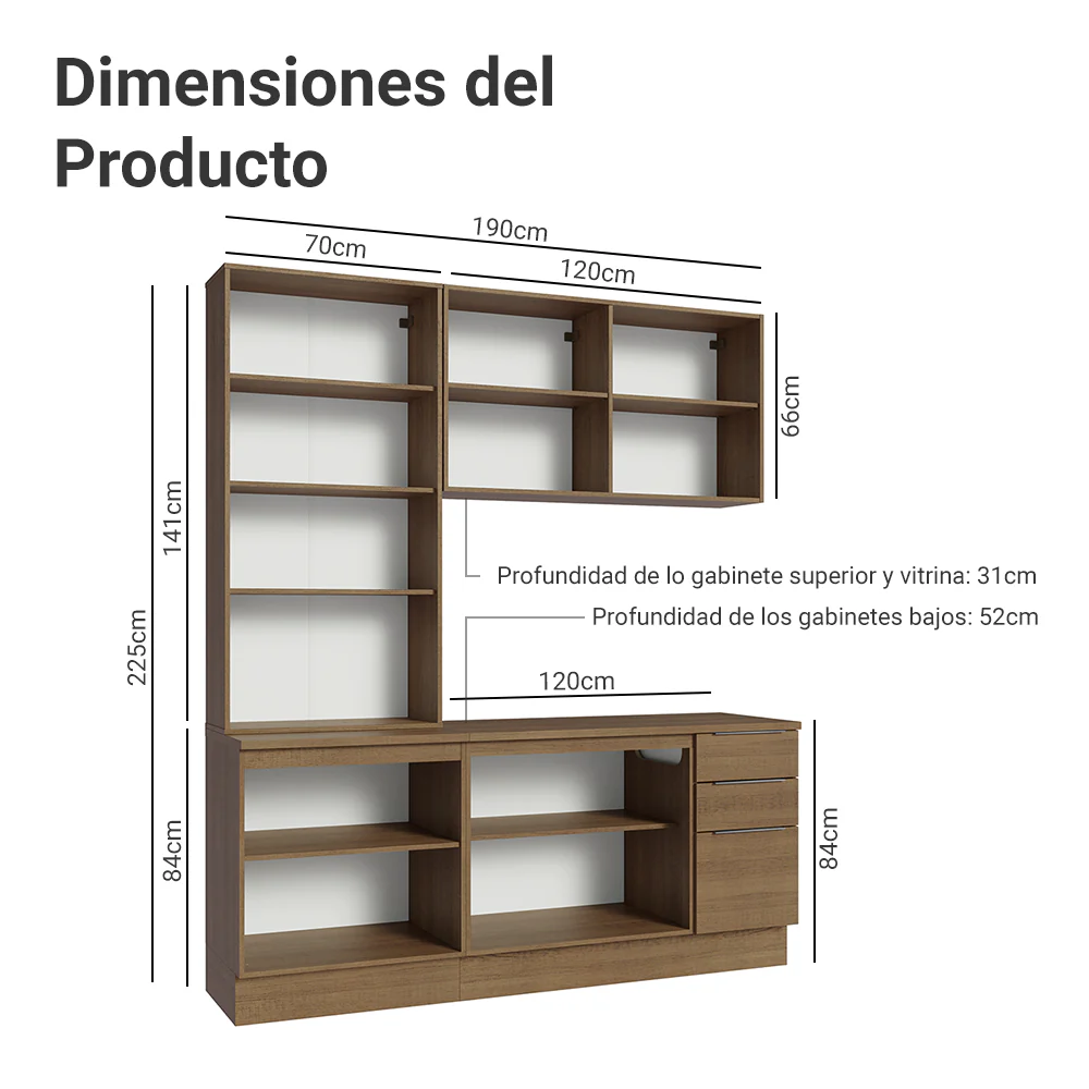 Combo completo de Cocina Madesa Stella 190cm MM 03 - Image 2