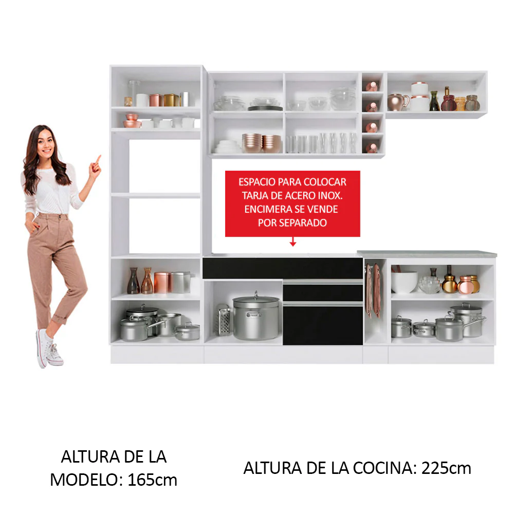 Combo completo de Cocina Madesa Vicenza 290cm BN 02 - Image 4