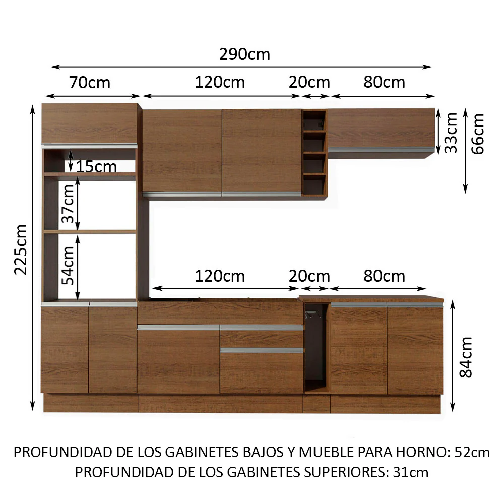 Combo completo de Cocina Madesa Vicenza 290cm MM 12 - Image 2