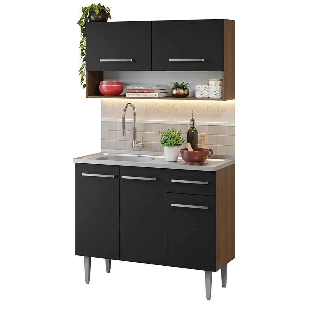 Combo de Cocina 105cm con Bacha de acero inoxidable MM/NN Emilly Madesa 04 MN - Image 2