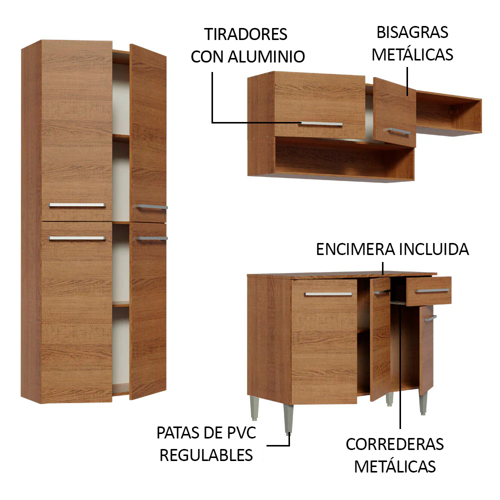 Combo completo de Cocina Madesa Emilly Fit 229cm MM 03 - Image 4