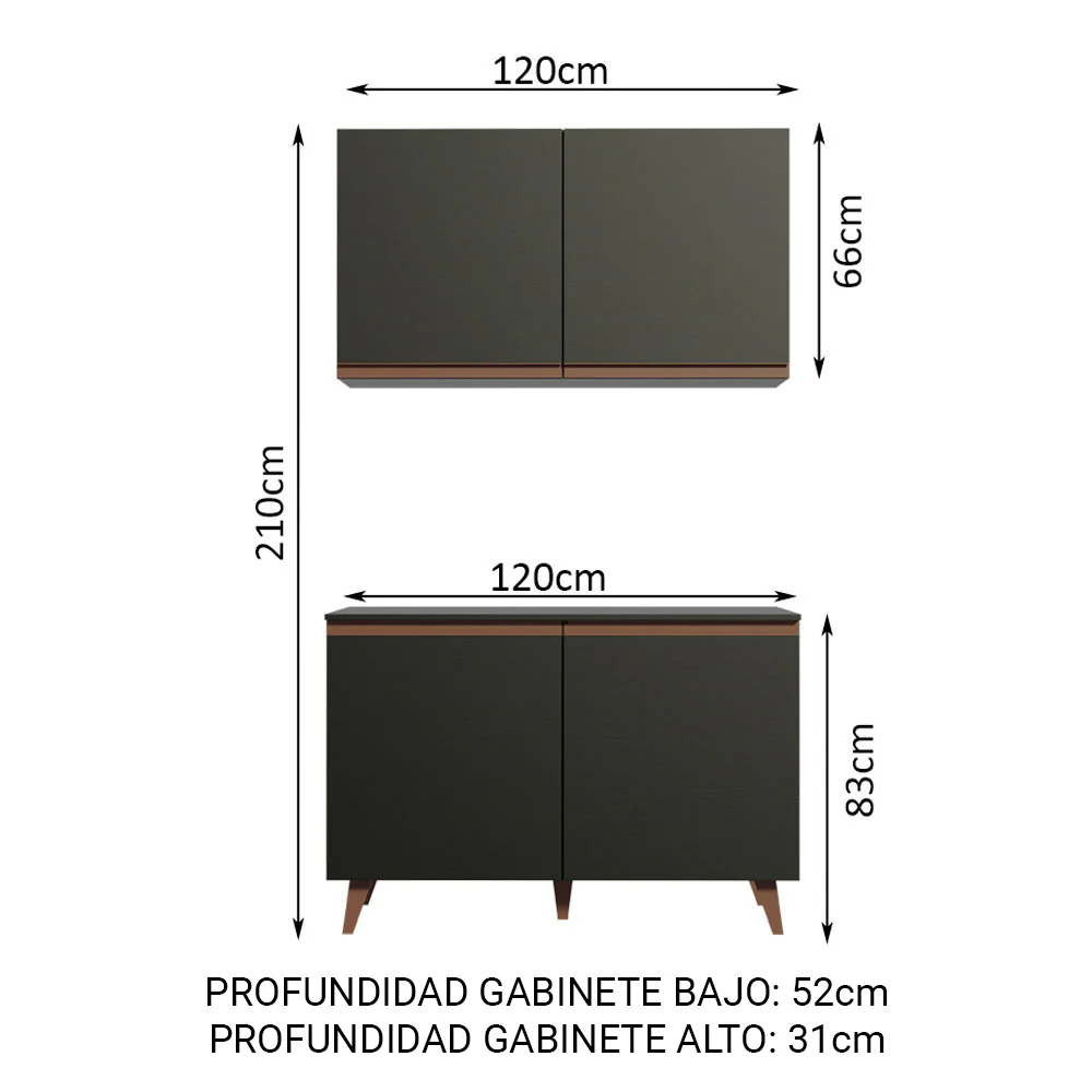 Combo completo de Cocina Reims 120 cm Negro - Image 2