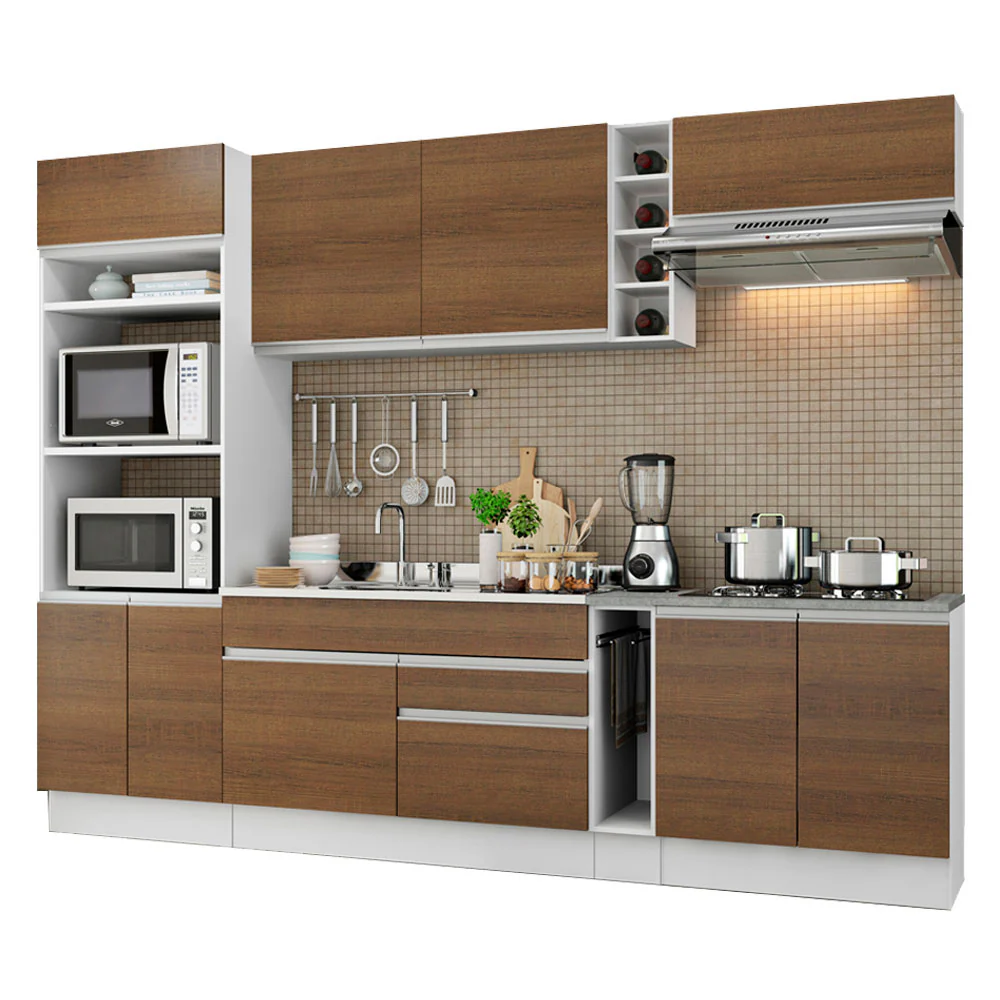 Combo Completo de Cocina Vicenza 290 cm Glamy Blanco/Marrón - Image 3