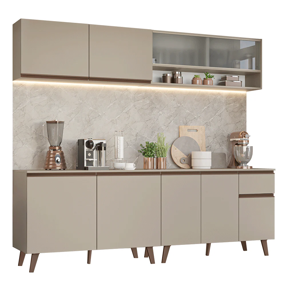 Combo de Cocina 240 cm Con Patas Nice Crema 02 - Image 3