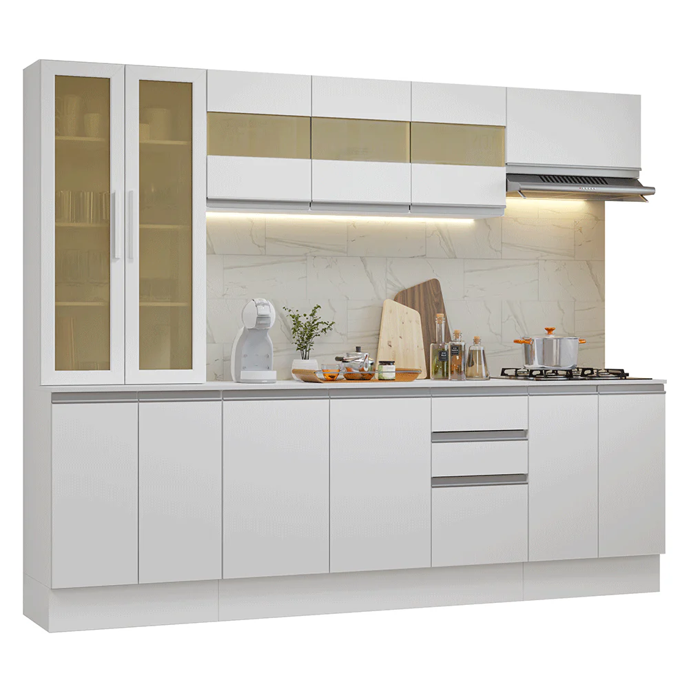 Combo de Cocina 240 cm Smart 100% MDF Blanco 01 - Image 3