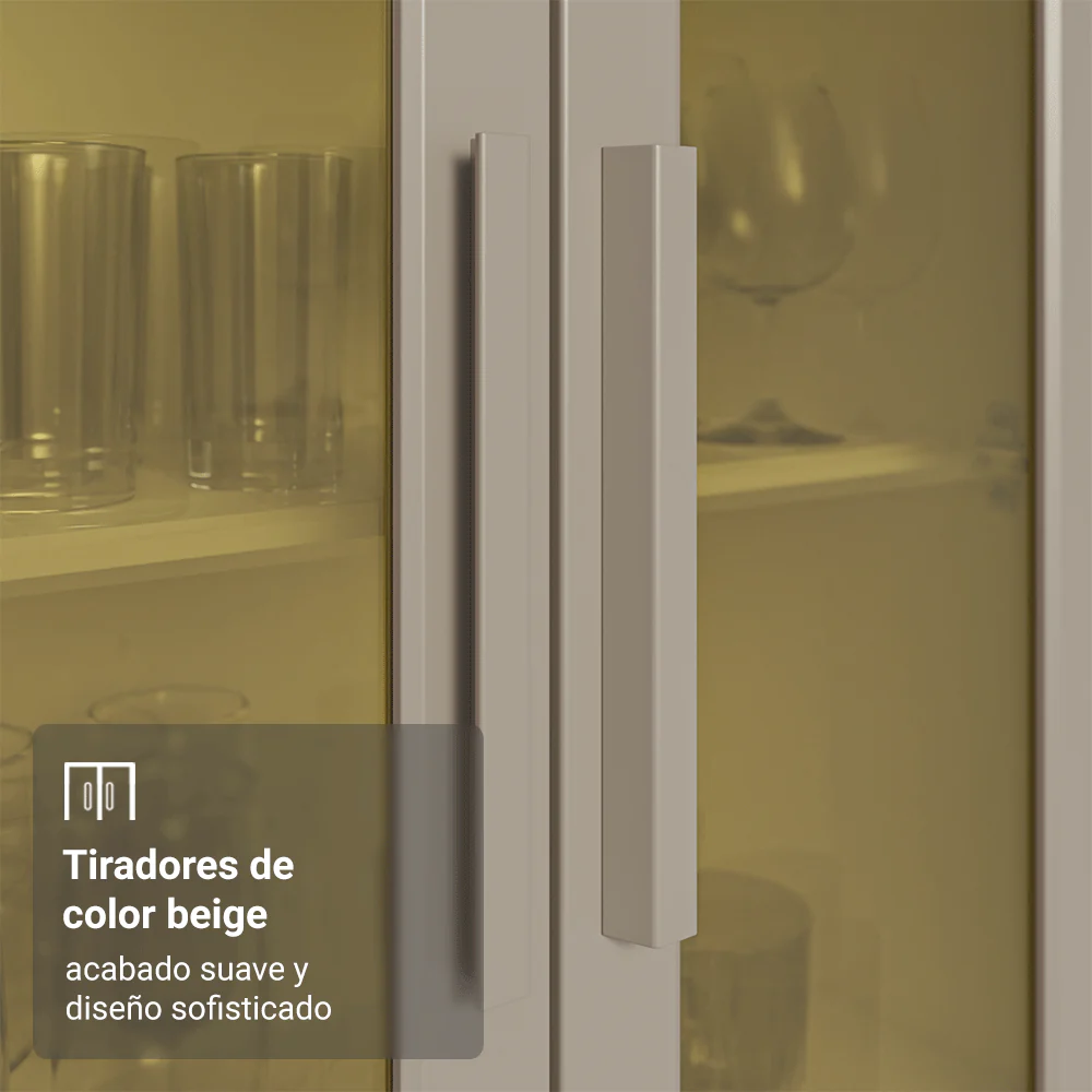 Combo de Cocina 240 cm Smart 100% MDF Blanco/Marrón/Crema 01 - Image 5