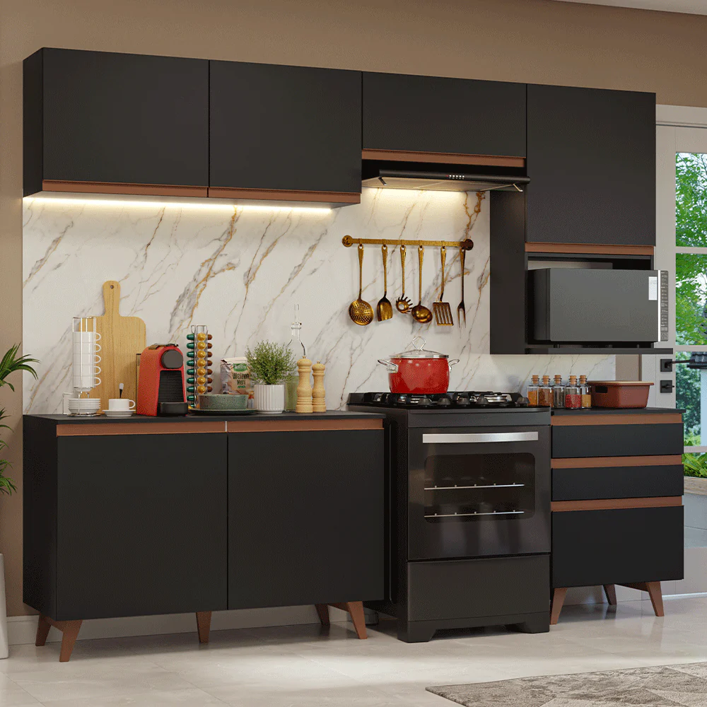 Combo de Cocina 250 cm Reims Negro 08