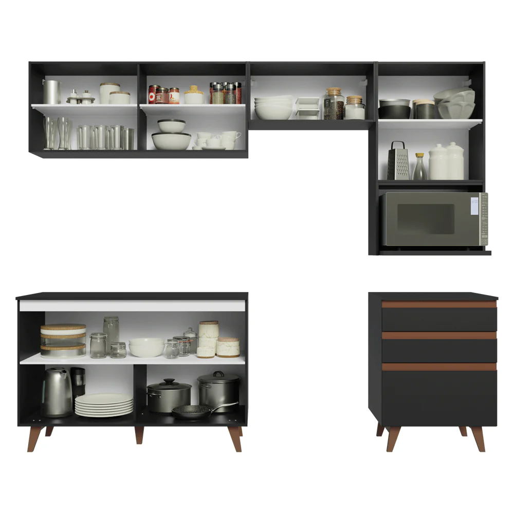Combo de Cocina 250 cm Reims Negro 08 - Image 5