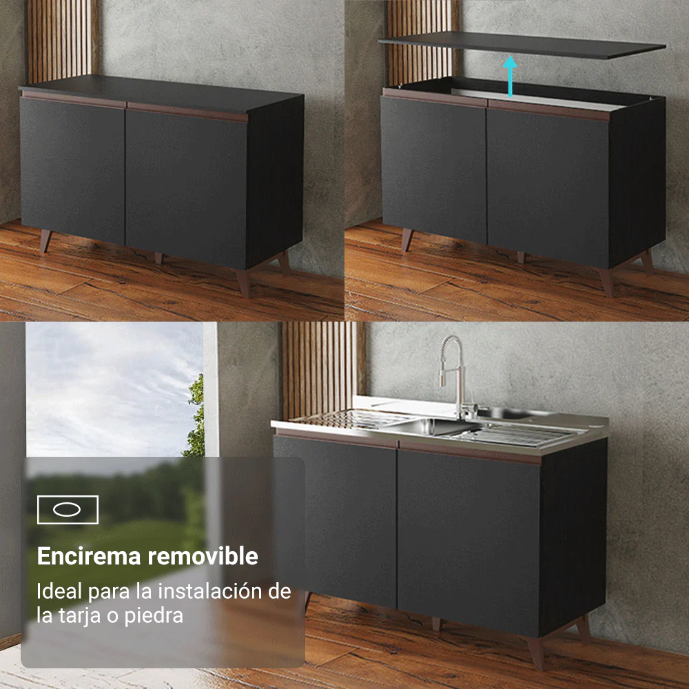 Combo de Cocina 250 cm Reims Negro 08 - Image 6