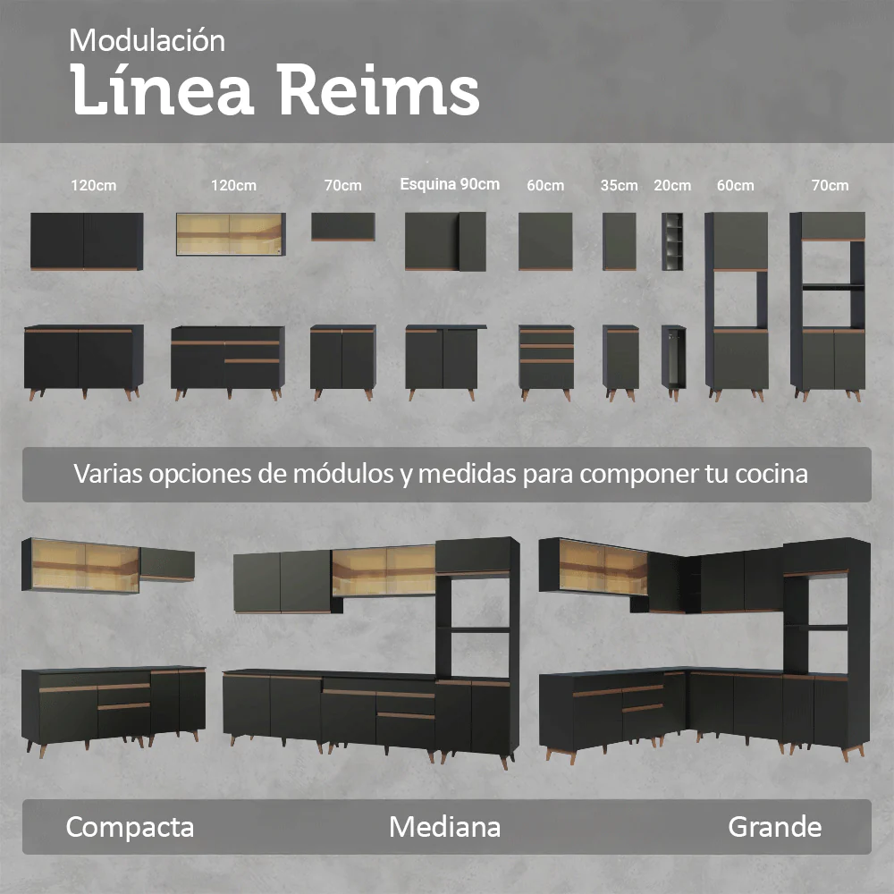 Combo de Cocina 250 cm Reims Negro 09 - Image 10