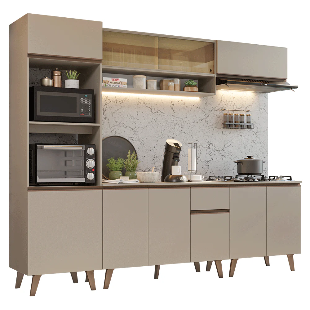 Combo de Cocina 260 cm Con Patas Nice Crema 01 - Image 3