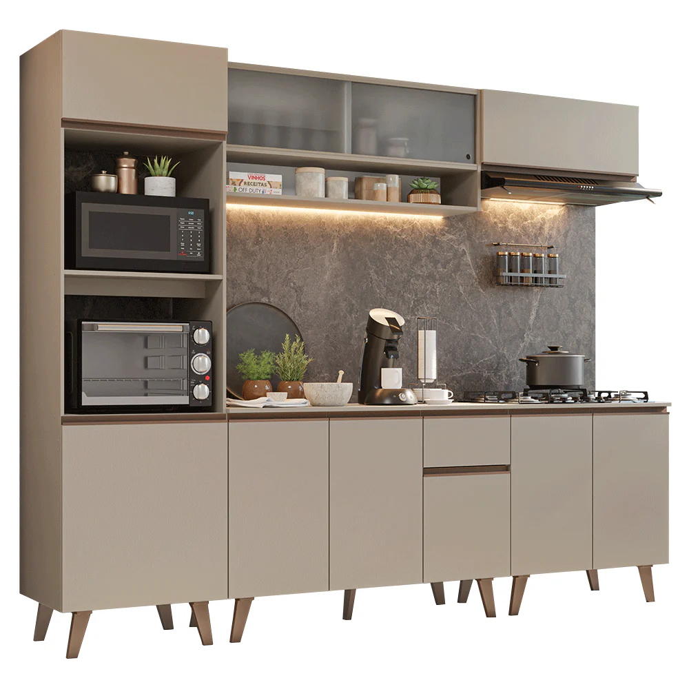 Combo de Cocina 260 cm Con Patas Nice Crema 02 - Image 3