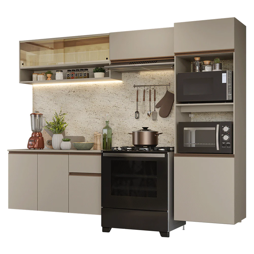 Combo de Cocina 260 cm Sin Patas Nice Crema 10 - Image 3