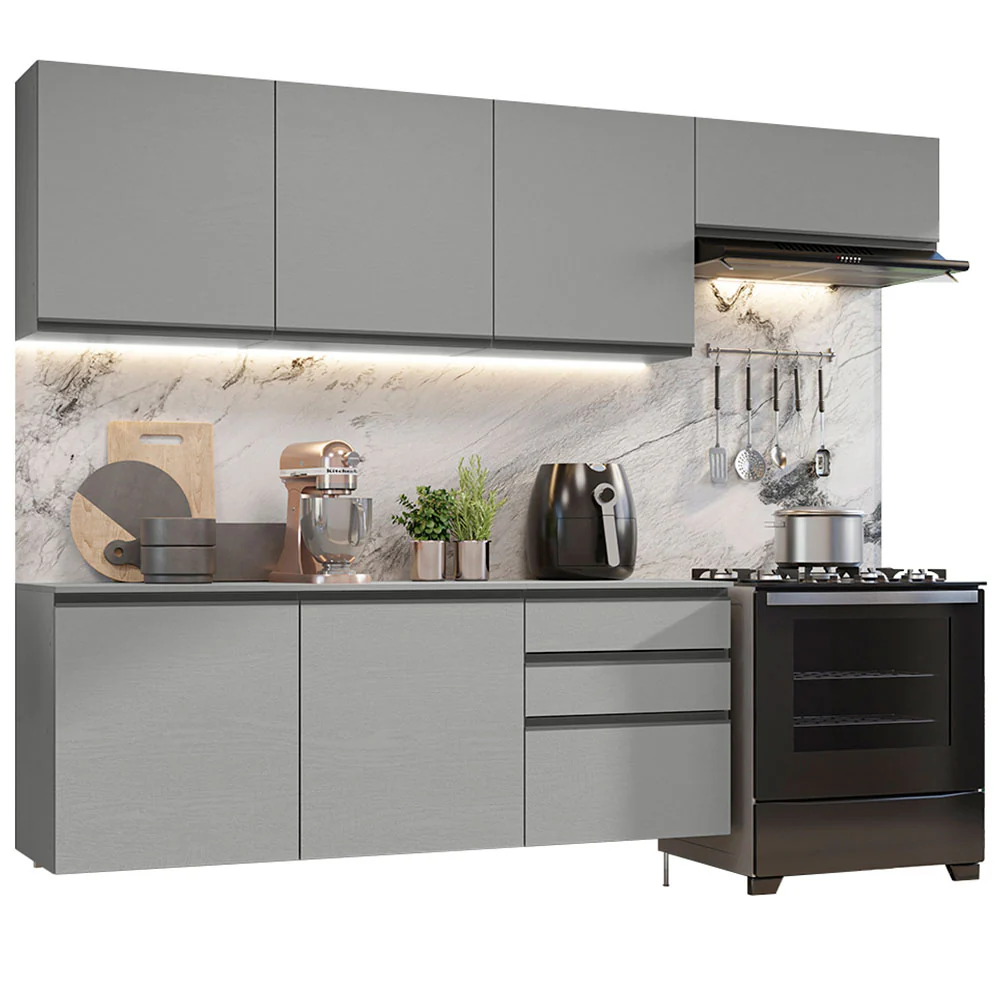 Combo de Cocina 260 cm Sin Patas Nice Gris 13 - Image 3