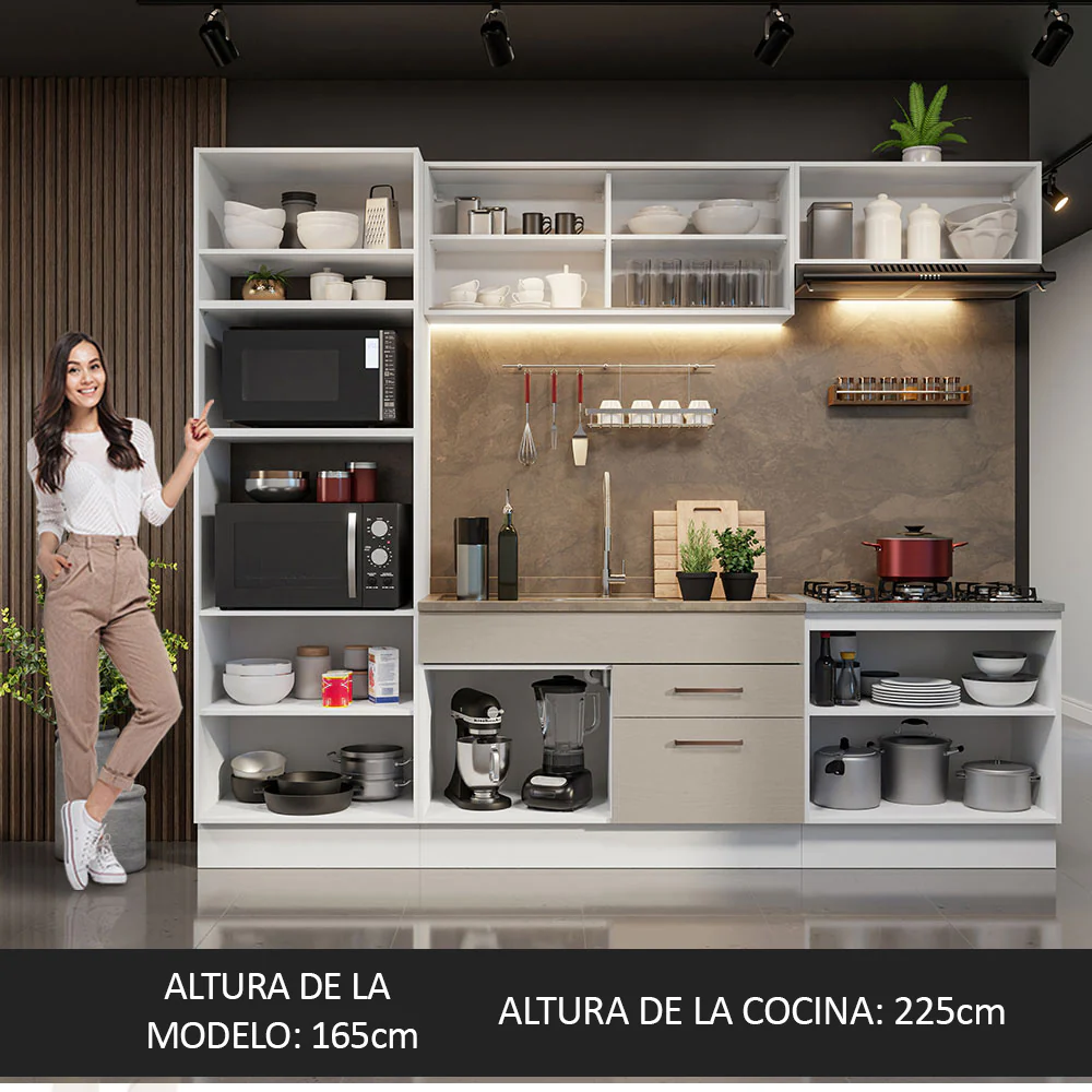 Combo de Cocina 270 cm Agata Blanco/Crema 03 - Image 6