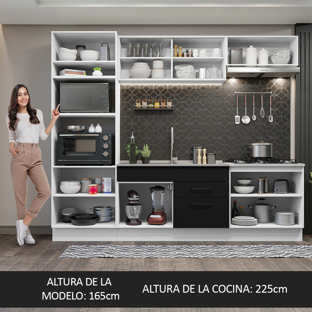 Combo de Cocina 270 cm Agata Blanco/Negro 03 - Image 6