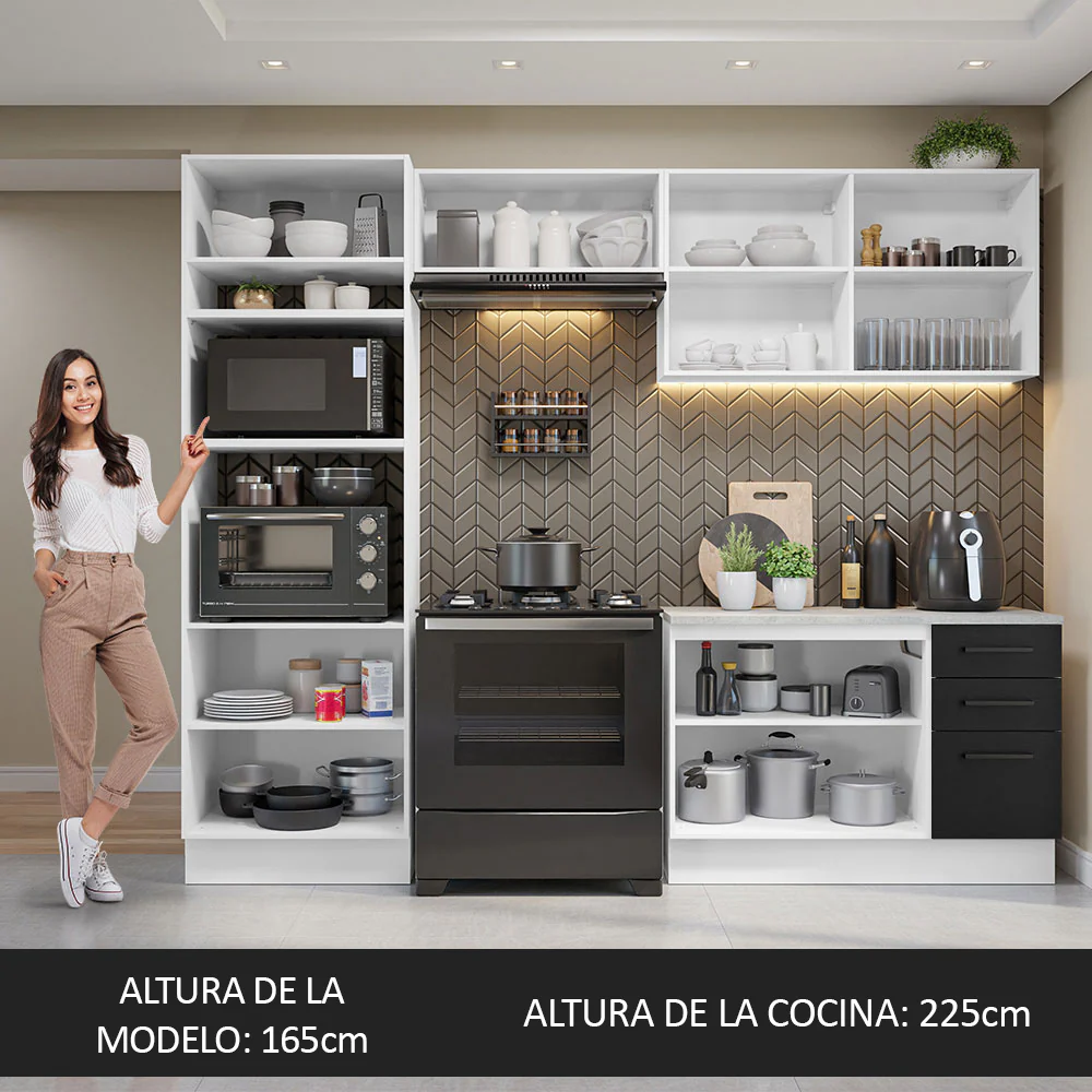 Combo de Cocina 270 cm Agata Blanco/Negro 07 - Image 5