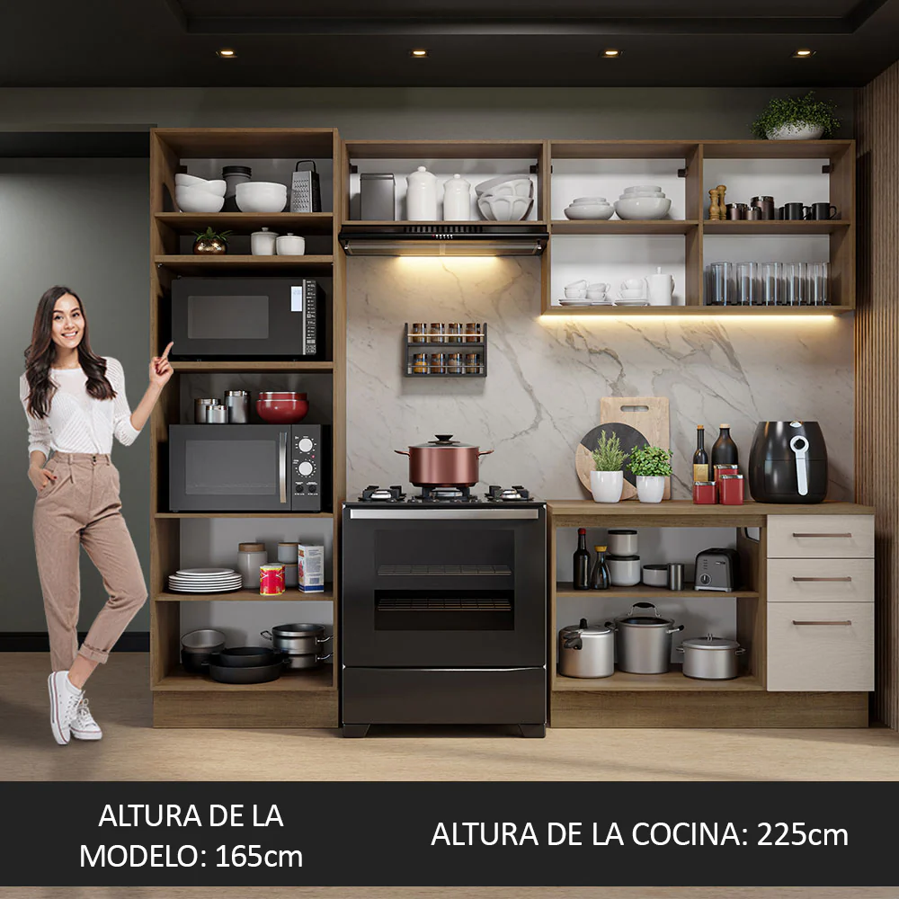 Combo de Cocina 270 cm Agata Marrón/Crema 07 - Image 4