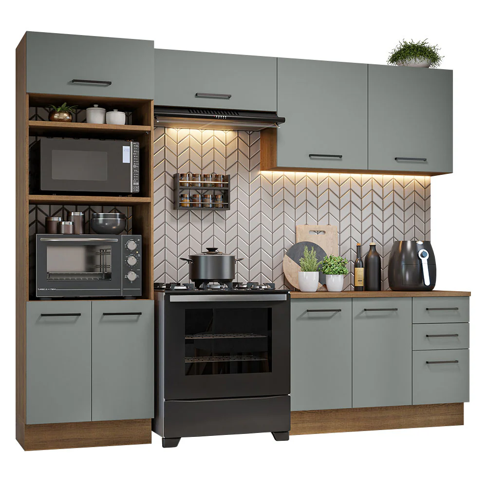 Combo de Cocina 270 cm Agata Marrón/Gris 07 - Image 3