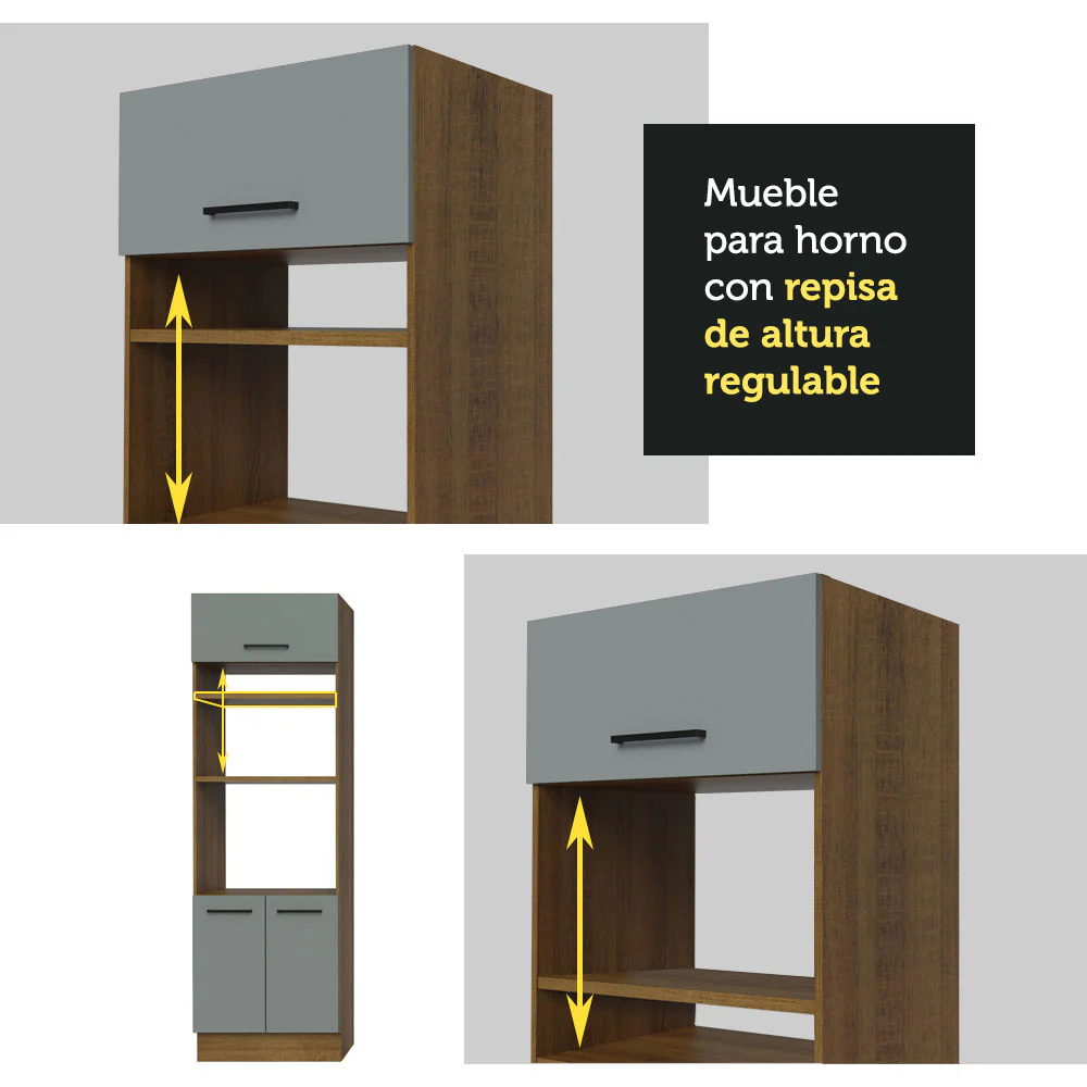 Combo de Cocina 270 cm Agata Marrón/Gris 07 - Image 8