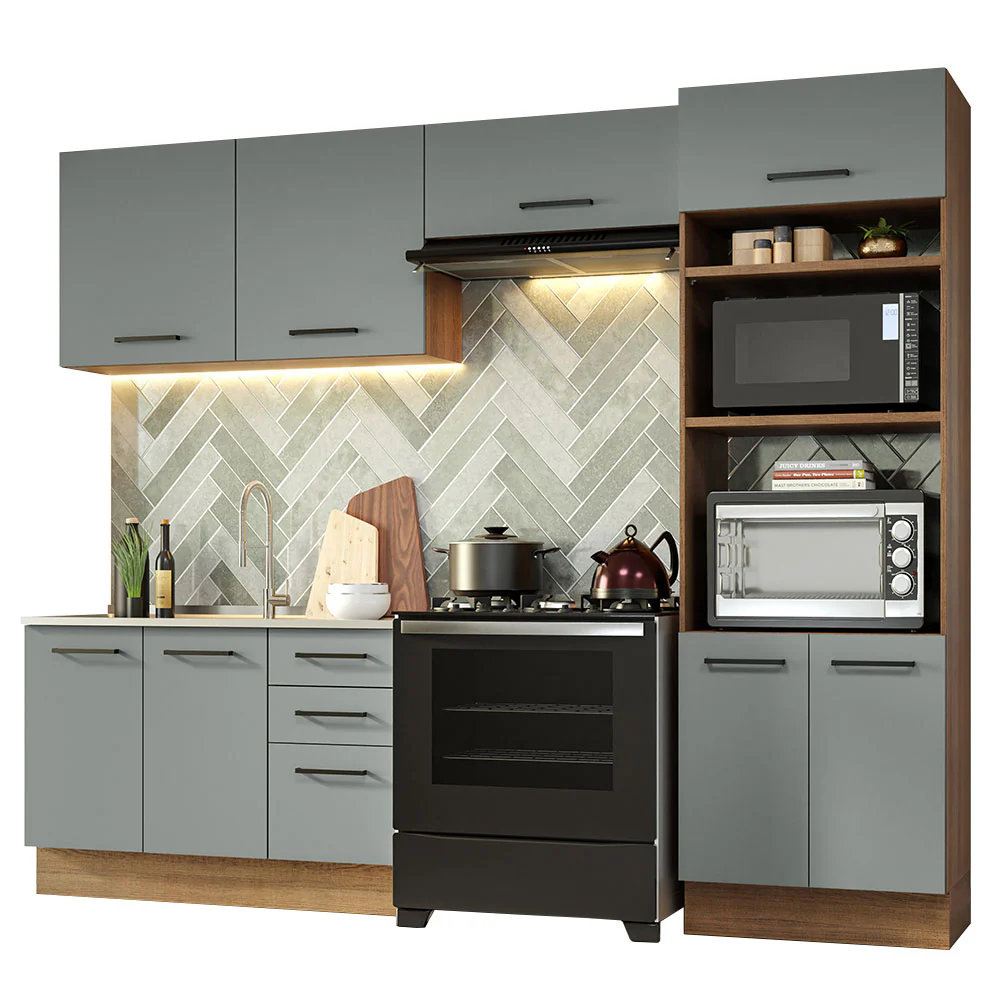 Combo de Cocina 270 cm Agata Marrón/Gris 08 - Image 3