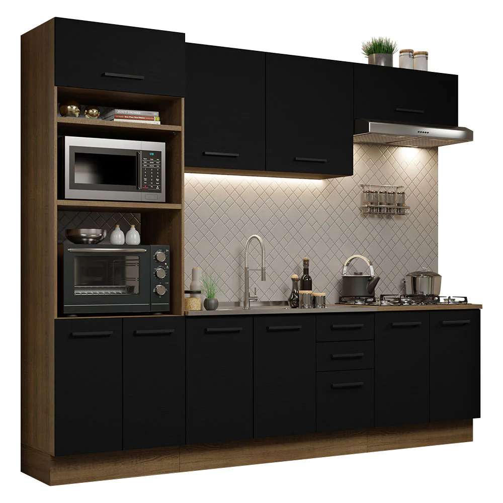 Combo de Cocina 270 cm Agata Marrón/Negro 01 - Image 3