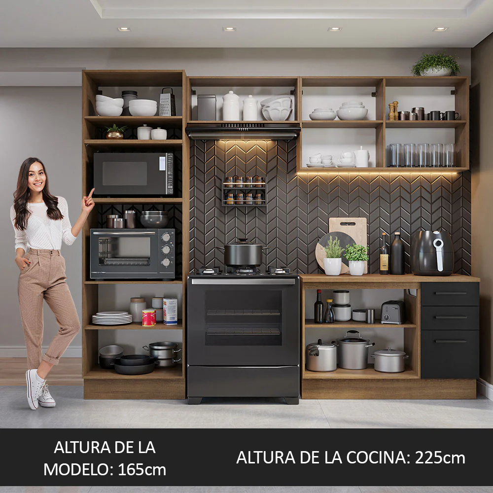 Combo de Cocina 270 cm Agata Marrón/Negro 07 - Image 4