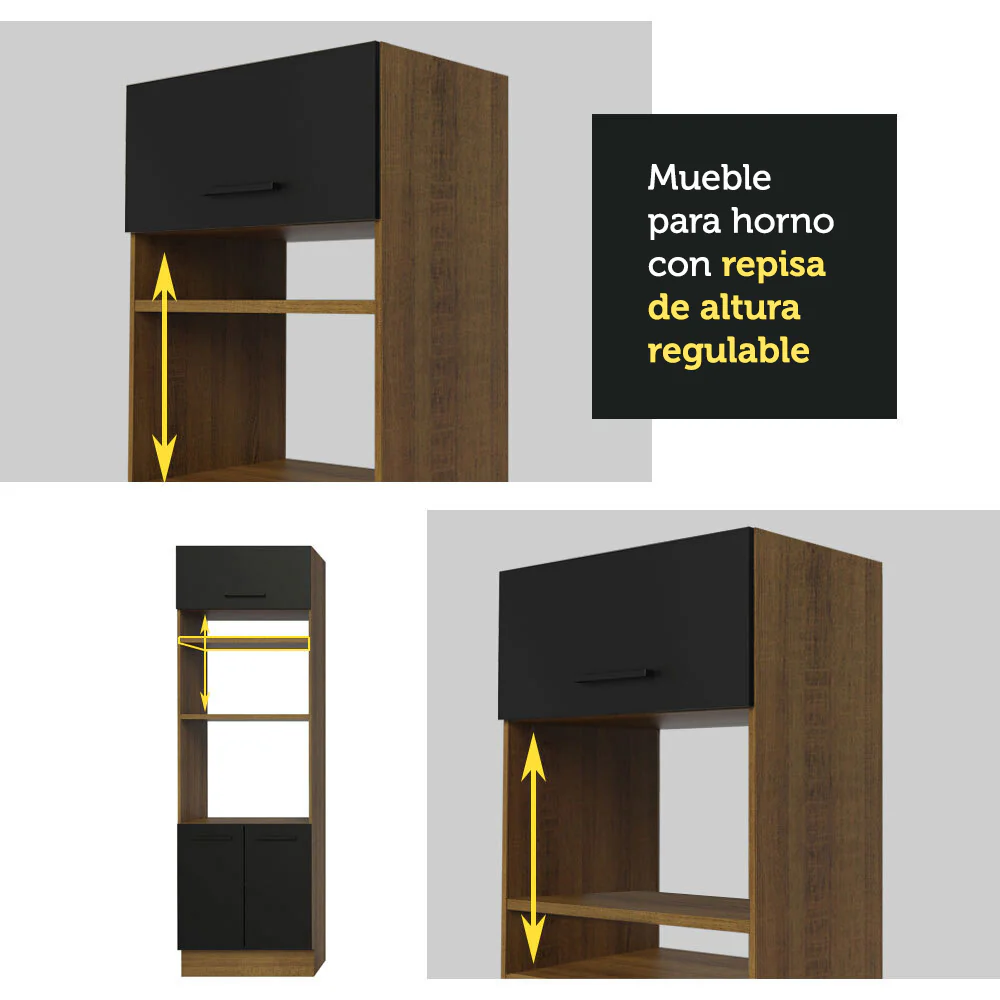 Combo de Cocina 270 cm Agata Marrón/Negro 07 - Image 7