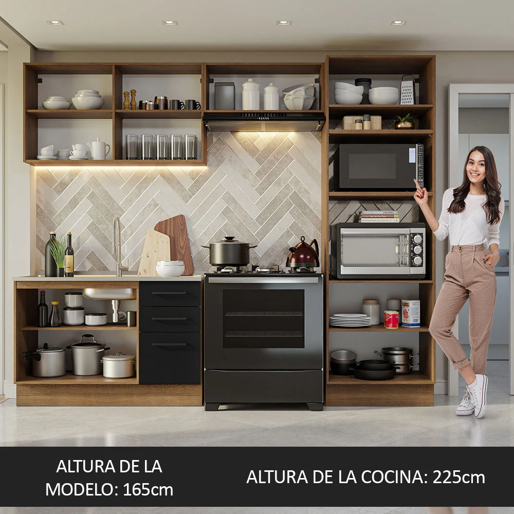 Combo de Cocina 270 cm Agata Marrón/Negro 08 - Image 5
