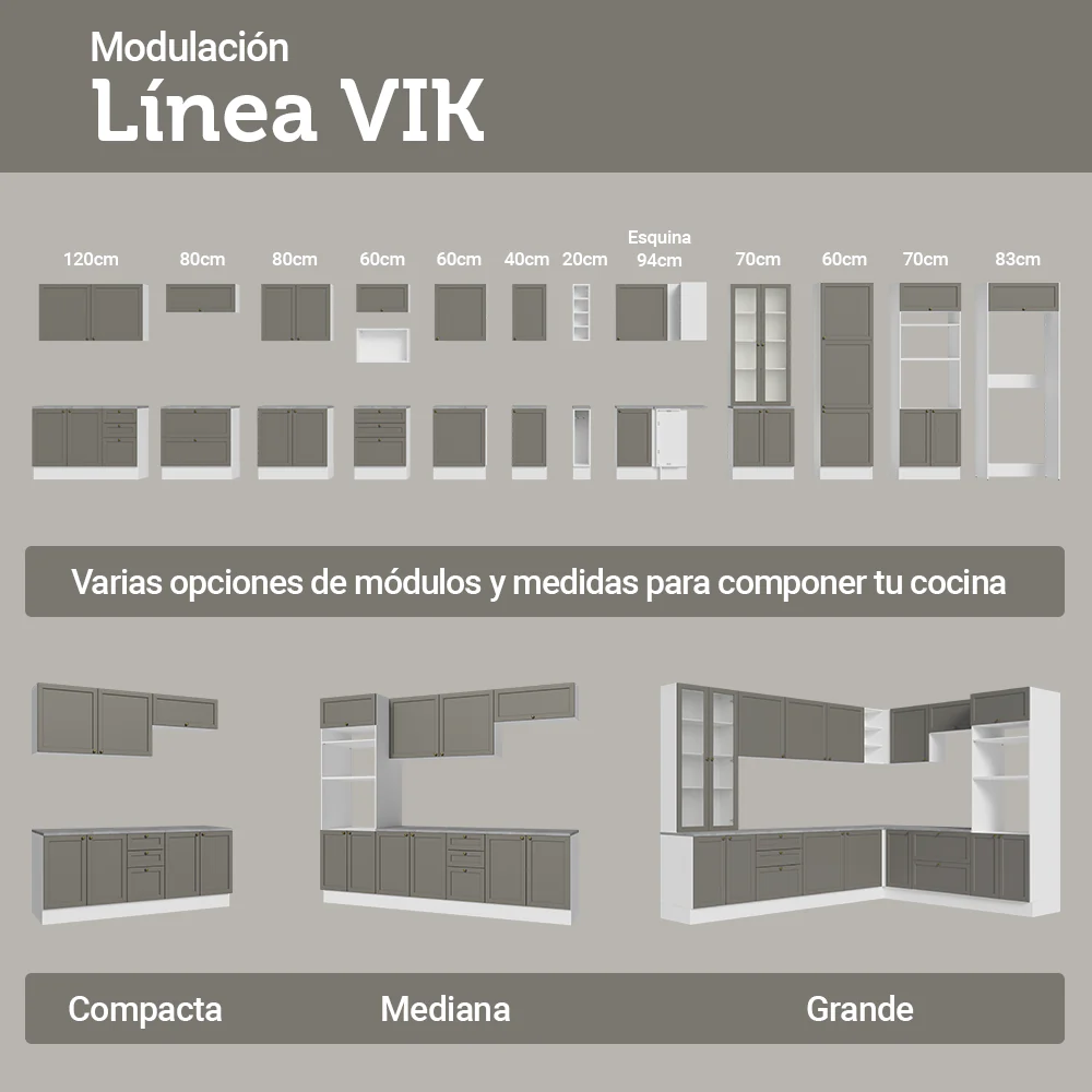 Combo de Cocina 270 cm Vik Blanco/Gris 04 - Image 10